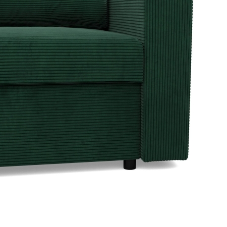 Narożnik do salonu, BLOM, sztruks, 231x140x92 cm, butelkowa zieleń