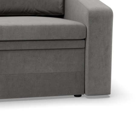 Fotel z funkcją spania, Punto, velvet, 108x87x80 cm, jasny szary