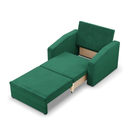 Fotel z funkcją spania, Punto, velvet, 108x87x80 cm, butelkowa zieleń