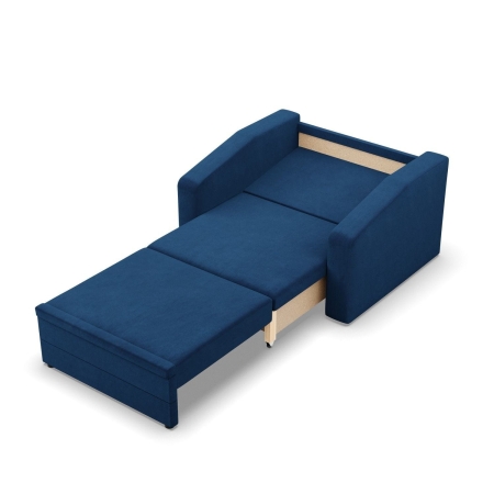 Fotel z funkcją spania, Punto, velvet, 108x87x80 cm, granatowy