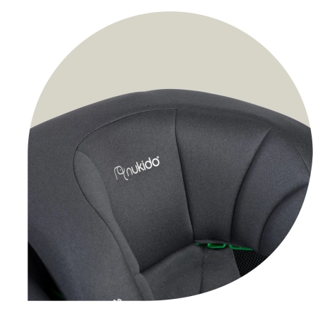 Fotelik samochodowy, Nukido, Louis Soft, szary, 15-36 kg, ISOFIX