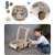 Drewniany, chodzik pchacz z klockami, NK-856, Nukido