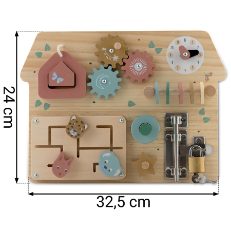 Drewniana tablica sensoryczna, NK-859, Nukido