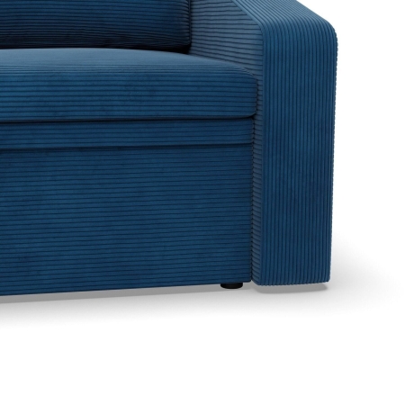 Fotel z funkcją spania, Punto, sztruks, 108x87x80 cm, granatowy