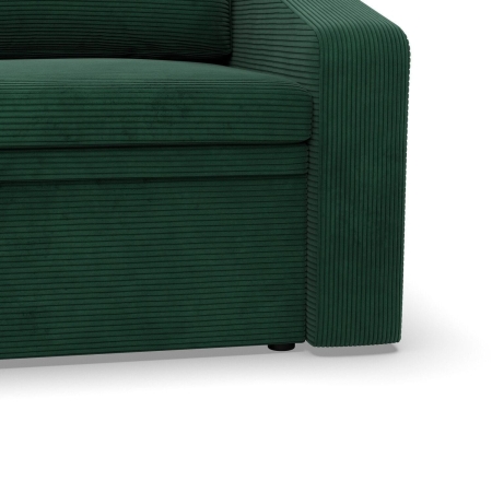 Fotel z funkcją spania, Punto, sztruks, 108x87x80 cm, butelkowa zieleń