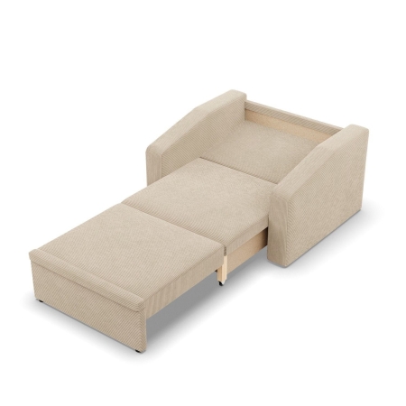 Fotel z funkcją spania, Punto, sztruks, 108x87x80 cm, beżowy