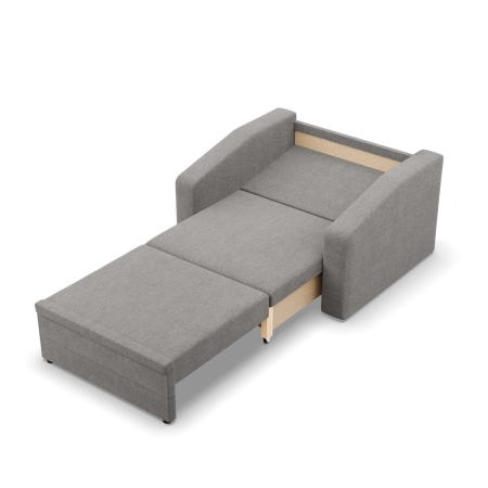 Fotel z funkcją spania, Punto, plecionka, 108x87x80 cm, jasny szary