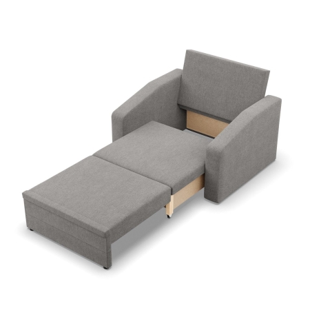 Fotel z funkcją spania, Punto, plecionka, 108x87x80 cm, jasny szary