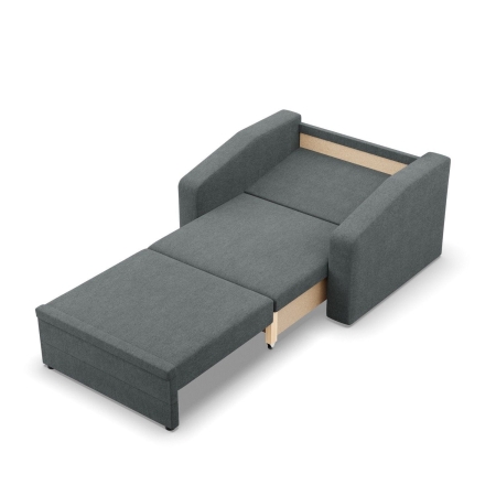 Fotel z funkcją spania, Punto, plecionka, 108x87x80 cm, ciemny szary