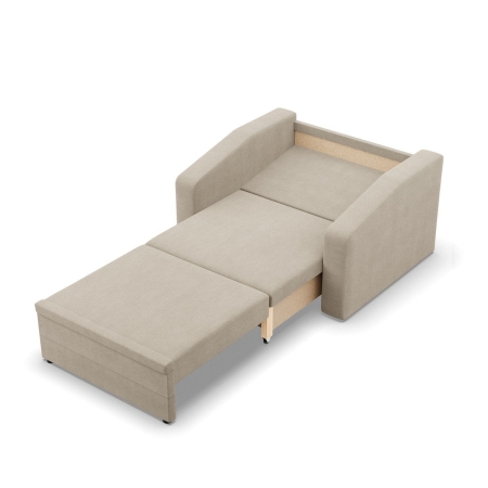 Fotel z funkcją spania, Punto, plecionka, 108x87x80 cm, beżowy