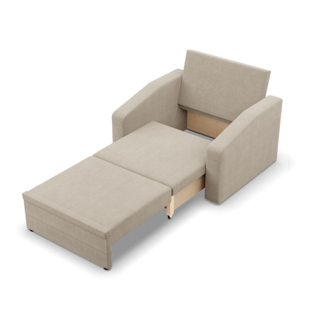 Fotel z funkcją spania, Punto, plecionka, 108x87x80 cm, beżowy