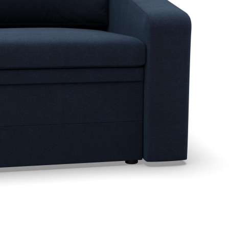 Fotel z funkcją spania, Punto, plecionka, 108x87x80 cm, granatowy