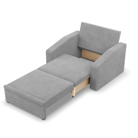 Fotel rozkładany, Punto, sztruks, 118x87x90 cm, jasny szary