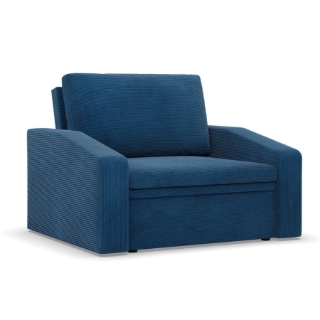 Fotel rozkładany, Punto, sztruks, 118x87x90 cm, granatowy