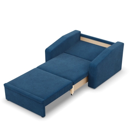 Fotel rozkładany, Punto, sztruks, 118x87x90 cm, granatowy