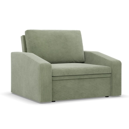 Fotel rozkładany, Punto, sztruks, 118x87x90 cm, oliwkowy
