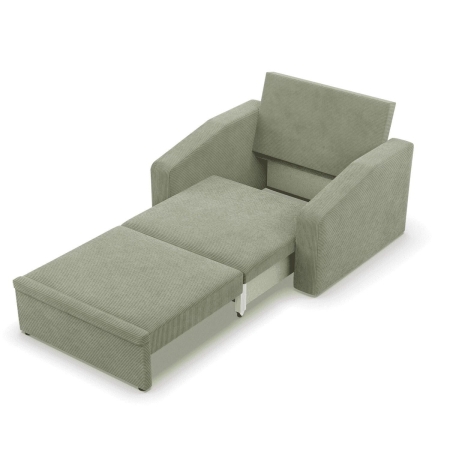 Fotel rozkładany, Punto, sztruks, 118x87x90 cm, oliwkowy