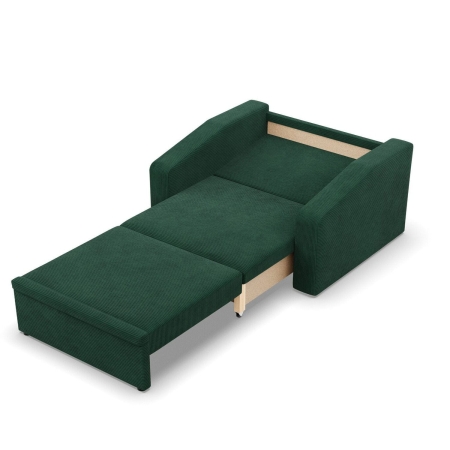 Fotel rozkładany, Punto, sztruks, 118x87x90 cm, butelkowa zieleń