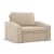 Fotel rozkładany, Punto, sztruks, 118x87x90 cm, beżowy