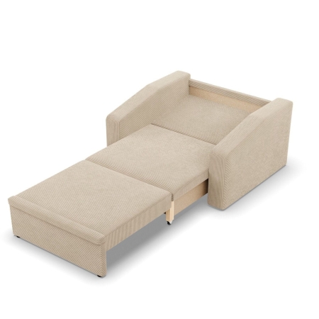 Fotel rozkładany, Punto, sztruks, 118x87x90 cm, beżowy