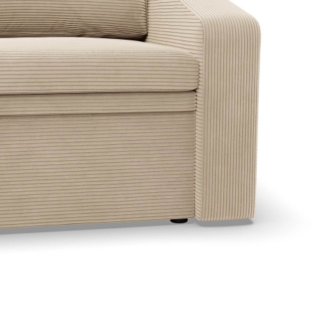 Fotel rozkładany, Punto, sztruks, 118x87x90 cm, beżowy