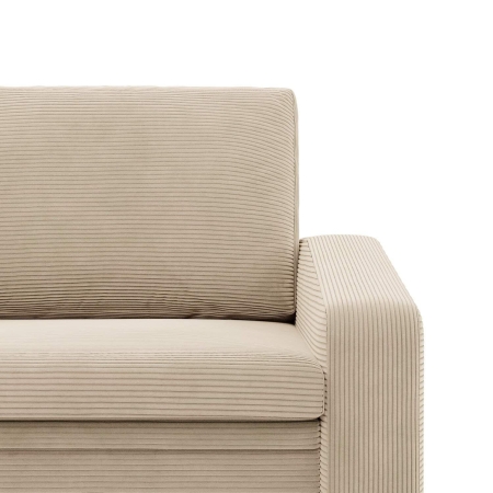 Fotel rozkładany, Punto, sztruks, 118x87x90 cm, beżowy