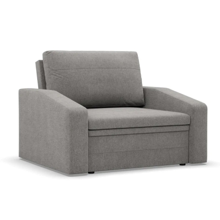 Fotel rozkładany, Punto, plecionka, 118x87x90 cm, jasny szary