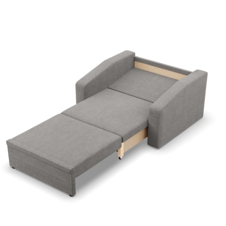 Fotel rozkładany, Punto, plecionka, 118x87x90 cm, jasny szary