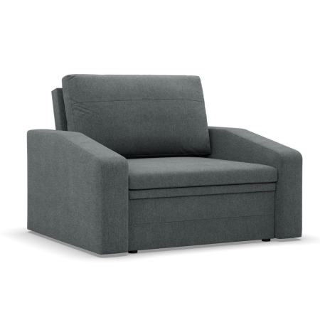 Fotel rozkładany, Punto, plecionka, 118x87x90 cm, ciemny szary