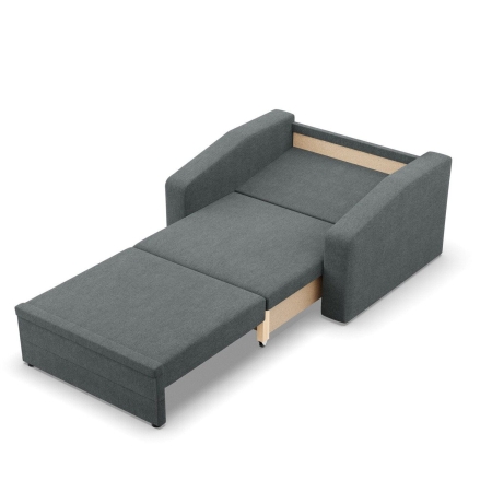 Fotel rozkładany, Punto, plecionka, 118x87x90 cm, ciemny szary