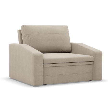 Fotel rozkładany, Punto, plecionka, 118x87x90 cm, beżowy