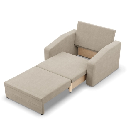 Fotel rozkładany, Punto, plecionka, 118x87x90 cm, beżowy