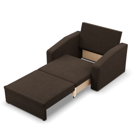 Fotel rozkładany, Punto, plecionka, 118x87x90 cm, brązowy