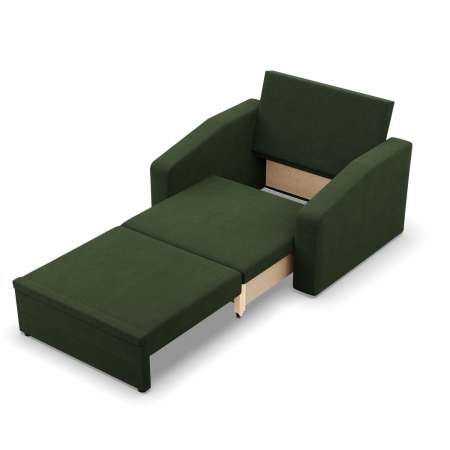 Fotel rozkładany, Punto, plecionka, 118x87x90 cm, zielony