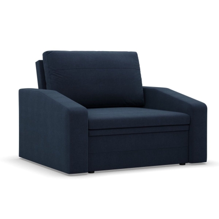 Fotel rozkładany, Punto, plecionka, 118x87x90 cm, granatowy