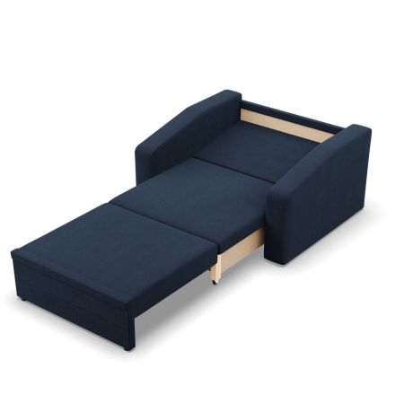 Fotel rozkładany, Punto, plecionka, 118x87x90 cm, granatowy