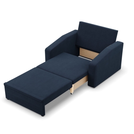 Fotel rozkładany, Punto, plecionka, 118x87x90 cm, granatowy