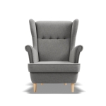 Fotel skandynawski, Myso, 81x95x102 cm, jasny szary