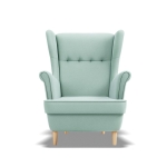 Fotel skandynawski, Myso 81x95x102 cm, błękitny