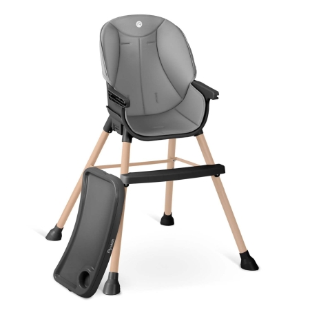 Krzesełko do karmienia, Nukido, Tilo, 68x70x97 cm, szaro, czarne