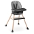 Krzesełko do karmienia, Nukido, Tilo, 68x70x97 cm, szaro, czarne