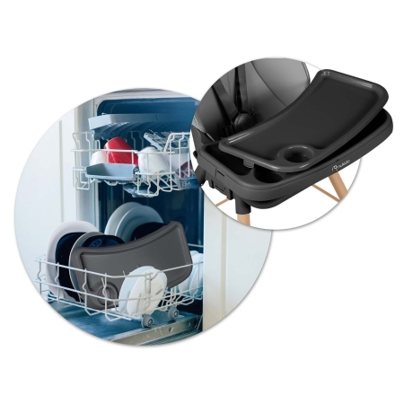 Krzesełko do karmienia, Nukido, Tilo, 68x70x97 cm, szaro, czarne