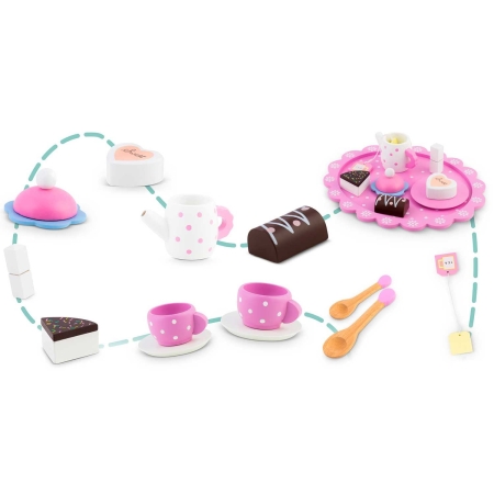 Drewniana zabawka, zestaw do herbaty, RK-869, Ricokids