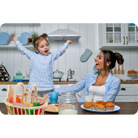 Drewniana zabawka, koszyk z owocami do krojenia, 9 szt, RK-870, Ricokids