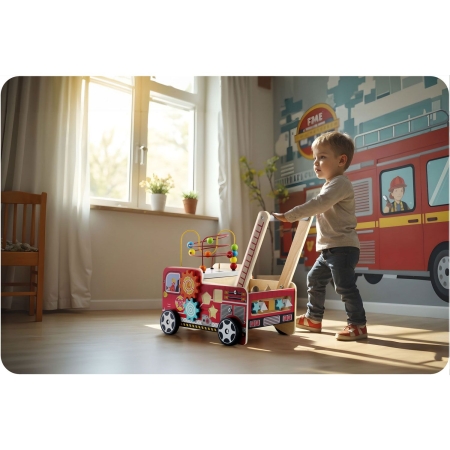 Drewniany chodzik, pchacz straż pożarna, RK-873, Ricokids