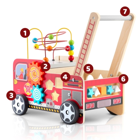Drewniany chodzik, pchacz straż pożarna, RK-873, Ricokids