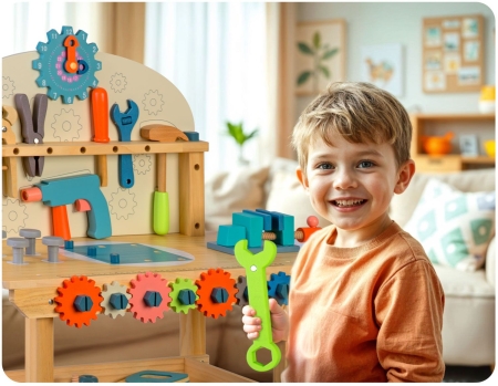 Drewniany warsztat z narzędziami, RK-876, Ricokids