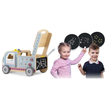 Drewniany chodzik, pchacz z narzędziami, RK-874, Ricokids