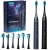 Szczoteczka soniczna do zębów, zestaw 2 szt, Berdsen Galaxy Duo, czarna, granatowa