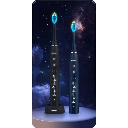 Szczoteczka soniczna do zębów, zestaw 2 szt, Berdsen Galaxy Duo, czarna, granatowa
